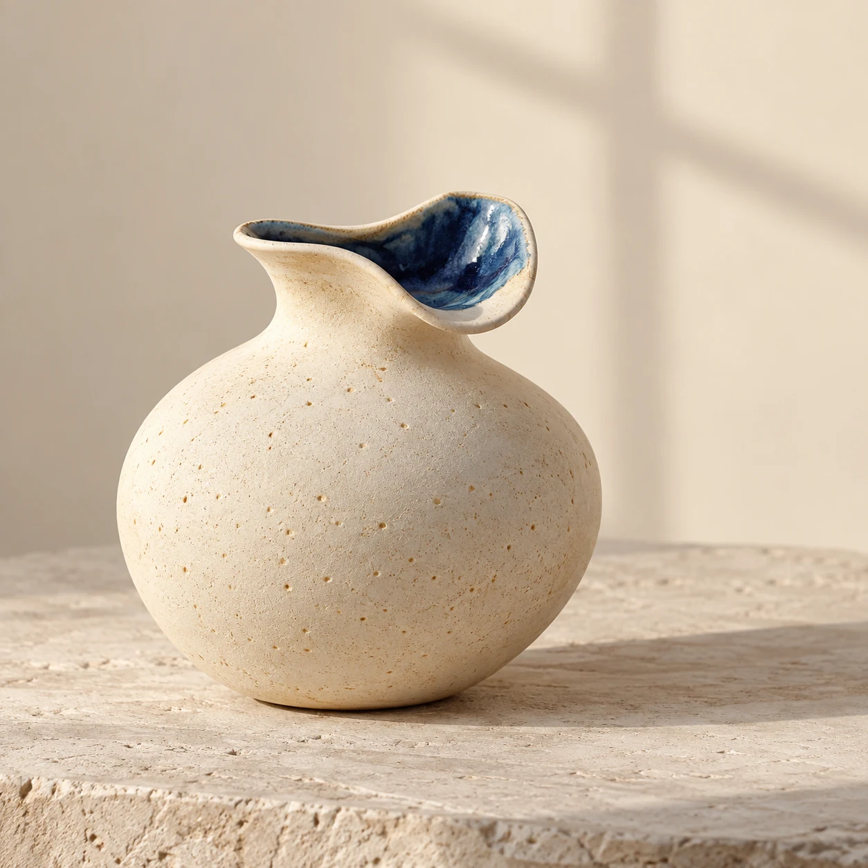 Sculptural cobalt blue vessel